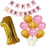 FANEX Eco-friendly Foil Baby Birthday Decorations Happy Birthday Banner, Number Foil, Metallic Balloons