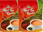 THF Real Tea Regular 1 Kg, Unflavoured Black Tea Pouch, Assam Darjeeling Black Tea, Loose Leaf Tea, Sugar Free, Garden Fresh, Whole Leaf Tea To Reduce Fat, Immune Boost, Antioxidant Tea Rich & Aromatic Chai (Pack of 4)