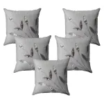 ELEGANT WEAVERS Cushion Cover 16inch x 16inch | Microfiber Cushion Covers | Designer Cushion Pillow Cover for Sofa, Living Room, Couch, Diwan, Single Seater Sofa | Set of 5, Grey