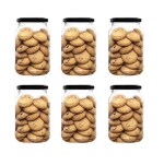 SAND DUNE Storage Glass Jar,Transparent | Dry Fruits, Masala, Spices, cereal, and flour(500ml,set 6)