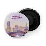 Dhcrafts Multicolor Metal Yokohama Tokyo Japan Printed Fridge Magnet, 5.8 Cm