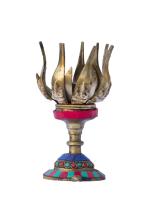JAIPUR ACE Multicolor Brass Diya - 16 x 8 x 8 cm