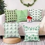 Indigifts Christmas Pillow Cushion Covers Merry Christmas Characters Printed Pillow Cushion Covers 12X12 Inches and Revesible Santa Soft Toy- Christmas Decorations for House, Xmas Cushion Covers