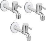 Cossimo Silver Stainless Steel, Brass Stt-03 Bib Tap Faucet Wall Mount Installation Type (Pack Of 3)