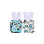 Chubby Cheeks Resuable Printed 2 Cloth Diapers with 4 Pcs of 3 Ply Soft Pad For Baby, Infant