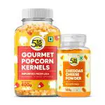 5:15PM Popcorn Kernels 400 gm & Cheddar Cheese Powder 100 gm Combo