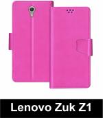 Sbms Lenovo Zuk Z1 Pink Artificial Leather Shock Proof Flip Cover