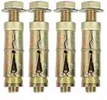 UNIFIX FASTENER Iron Metal Fasteners Anchor Brass Golden Bullet Bolt Screw Anchor Fasteners (SSA-6522) (M12, 75mm, 15)