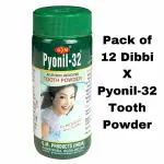 G. M. Pyonil-32 Ayurvedic Dant Manjan| Prevents Pyorrhea and etc| Pack of 12 Bottles 50g each
