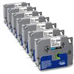 HAIDERY HARDWARE AUTM Pristar Multicolor Compatible Label Tape Replacement for Tze-231 Tze231 Tze TapeLaminated White for Brother P Touch Label Maker PTH110 PT-H100 (12mm 0.47) (Pack of 7)