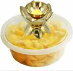 Om Phool Batti Cow Ghee Diya for Puja Wax Free Vegan Ghee Batti , (Pack of 1, Yellow (Small), 100 pcs)