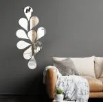 Rawpockets Water Droplets Design Silver Mirror Self Adhesive Mirror Sticker