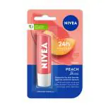 NIVEA LIP CARE PEACH 4.8 G LIP BALM 24 H Melt in Moisture Formula | Natural Oils | Glossy Finish