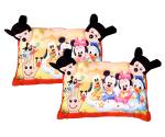 Kuber Industries Disney Mickey & Friends Design Baby Pillow|Velvet Super soft Kids Pillow For Sleeping & Travel,12 x 18 Inch,Pack of 2 (Red)