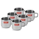 Sumeet Silver Stainless Steel Mugs - 6 Pieces