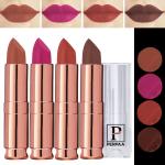 PERPAA Antique Velvet Stick Lipstick, Enreached with Jojoba Oil, Shea Butter Pack of 4 Lipsticks, Shade-Brown,Dark Pink,Rust Orange,Nude Brown