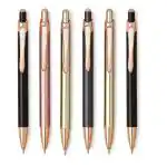 Unomax Excella Premium Metal Body Ball Point Pen with Jet Ink Technology (Set of 6- Blue)