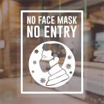Svm Craft Fade Resistant White No Face Mask No Entry Sign Sticker (Pack Of 2)
