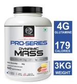 MUSCLE TRAIL Pro Series Dynamic Mass Gainer | (Cookies & Cream, 3kg) | 4g glutamine | 16.24g Amino Acid | 179 Cals | Easy to mix |