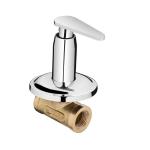 ENNIUS Pure Brass Angular Concealed Stop Cock/Concealed Stop Valve Tap For Bathroom With Teflon Tape & Adjustable Brass Wall Flange (Pack of 1)