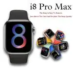 MEERTRONICS i8 pro max Smart Watch Android Smartwatch Curved Display i8 Smart Watch with Heart Rate Sensor max pro Smart Watch (Black)