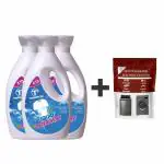 Taagror Easy Wash Liquid Detergent For Top Load And Front Load Washing Machine With Free 1 Pouch Descaler/Washing Machine Cleaner 1 Lt (Pack of 3)