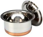 Neervika Copper Bottom Tope With Lid Tope Set with Lid 1.8 L capacity 17 cm diameter (Stainless Steel)