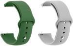Black Lovies Grey, Green Silicon Smart Watch Strap For Noise Color Fit Brio (Pack Of 2)