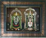 Framtastic Lord Tirupati Balaji Padmavathi Alamelu Mangai Perumal God Bhagwan Venkateshwara Swamy Small Square Photo Frame