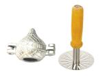 Urban buy Aluminium Gujiya Mould With Steel Potato Masher with Eooden Handle and Multicolour, Pack of 2