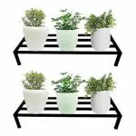USM ENTERPRISES Rectangular Indigo Galvanized Metal Plant Stand Pot Stand for Indoor & Outdoor Uses || Protective Base Gamla Stand for Garden Balcony Home Living Room Decor || 24 INCH (Pack of 2)