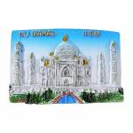 Z Multicolor Polyresin Hand Crafted Traditional Design Taj Mahal Fridge Magnet For Home Decoration And Gifting - 5.08 X 7.62 cm