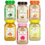 Glow Lush Wild Turmeric,Rose Petal,Multani Mitti,Neem Leaf,Orange & Lemon Peel Powder(50g Each)