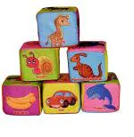 Globular Early Education Cloth Foam Fabric Blocks Set Soft Stacking Building Blocks Cubes for Babies and Toddlers (6 Piece Soft Cubes)