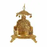 Pranjals House Metal Gold Singhasan Oval Shaped