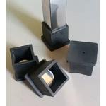 Infinite tech Square Rubber End Cap/Pad Inner Size (38 x 38) MM Suitable for Square Pipe Size - 1.5'' x 1.5'' inch,Steel Furniture for Base Protection Available in Black Color (Pack of 04 Pcs)
