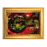 Hawai Lord Baidyanath Shiva Ling Designer Wall Hanging Engineered Wood Photo Frame for Worship Use 8.5x7inch SFDI294GLDFRM