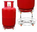 Heavy Stainless Steel Gas Cylinder Trolley with Wheel |Lpg Cylinder Stand |Gas Trolly Wheel |Gas Cylinder Trolley |LPG Gas Cylinder Trolley with 4 Wheels (pack of1)
