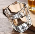 GRIHASTHA E-SHOP Heavy Base Square Shot Glass Set of 6 (Vodka Tequila Shot Glasses, 65 ML) Crystal Glass Transparent