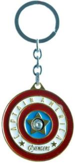 Blue Aura Anaya Pop Multicolor Steel Avengers Super Hero Original America Captain Shield Rotational For Boys,Girls,Man,Women Key Chain