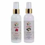 Sugandhim Air Freshener Spray Mogra (Jasmine), Rose (Gulab), 2 x 100 ml, Aerosol, 100% Ganga Water Based, Exotic Floral Fragrance, Chemical Free,