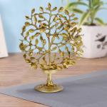 ARTVARKO Handmade Brass Kalpavriksha Tree of Life Flowers Candle - 8.5 inch