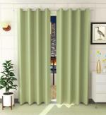 Shine Creations Green Polyester Solid Blackout Door Curtain 122 cm x 214 cm - Pack Of 2New
