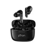 pTron Bassbuds Duo New Bluetooth 5.1 Wireless Headphones, 32Hrs Total Playtime, Stereo Audio, Touch Control TWS, Dual HD Mic, Type-C Fast Charging, IPX4 Water-Resistant & Voice Assistance (Black)