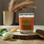 Veedint Scented Candles, Jar Candle, Orange Fragrance, Burn Time - 24 hrs, Metal Lid, 2 - Wick