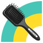 Scarlet Line Professional Matte Finish Back Side Mirror Small Paddle Hair Brush with Handle for Men and Women, Black Colour