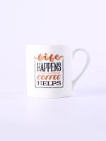 Wonderchef Sicilia Life Happens Coffee Helps Mug 370 ml, 1 Piece