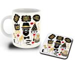 Whats Your Kick Dirty Therty Happy Birthday White Ceramic Coffee Mug with Coaster 325 ML