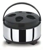Stainless Steel Puff Insulated Casserole for Chapati, Curry, Roti (11000ml, Black)
