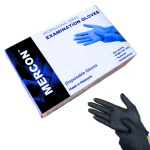 MERCON Black Nitrile Gloves, Medical Examination Gloves, Disposable Gloves, Non-Tearable, Medium, Black, Pack of 50